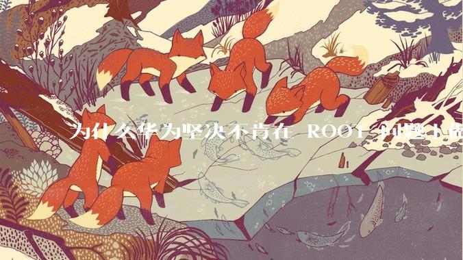 为什么华为坚决不肯在 ROOT 问题上做出让步？