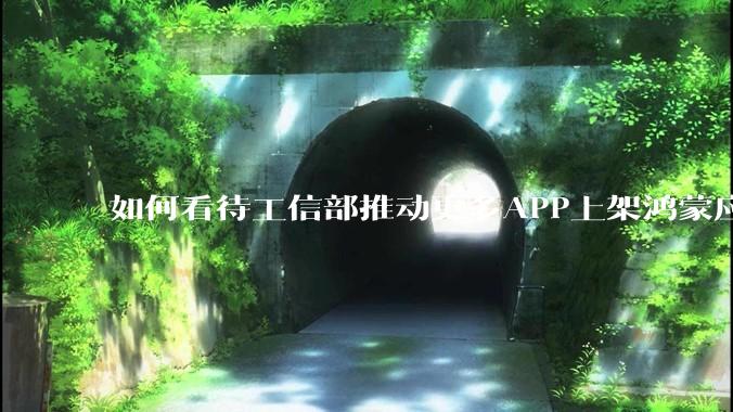 如何看待工信部推动更多APP上架鸿蒙应用商店？