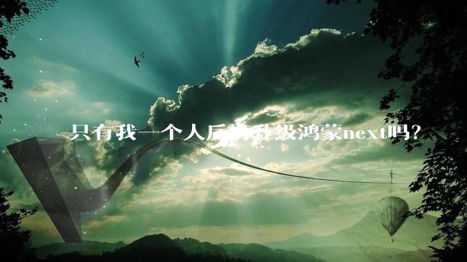 只有我一个人后悔升级鸿蒙next吗？