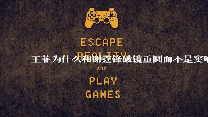 王菲为什么和谢霆锋破镜重圆而不是窦唯？