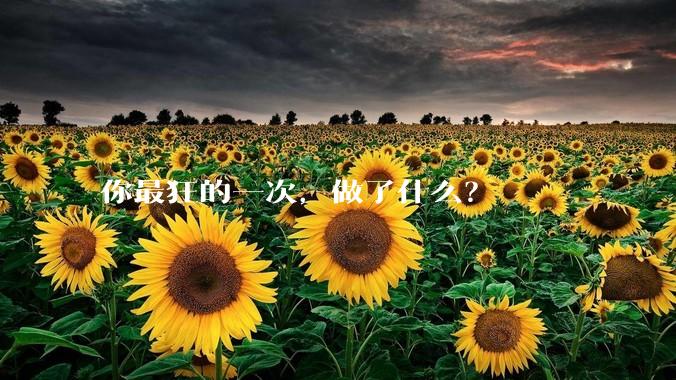 你最狂的一次，做了什么？
